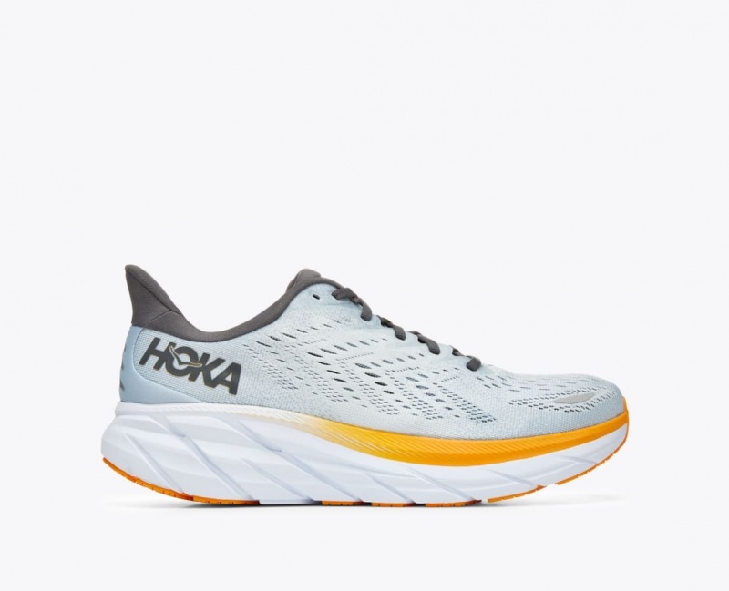 Chaussure Running HOKA Clifton 8 Homme Bleu Clair Orange | 3025HMEKJ