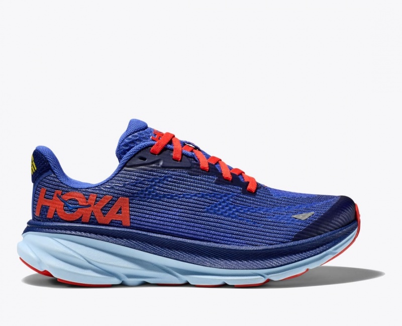 Chaussure Running HOKA Clifton 9 Enfant Bleu Foncé Rouge | 7419SEUMG