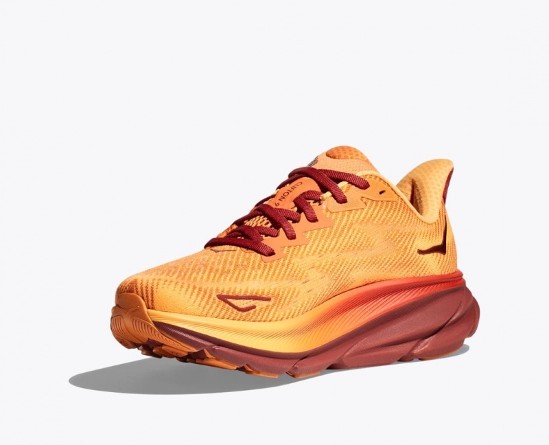 Chaussure Running HOKA Clifton 9 Femme Orange Rouge Foncé | 2397FZDQH