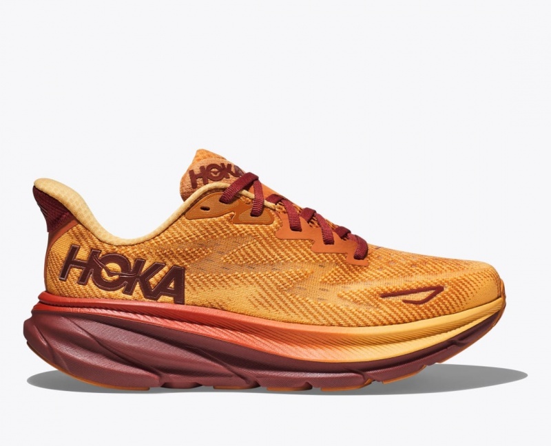 Chaussure Running HOKA Clifton 9 Femme Orange Rouge Foncé | 2397FZDQH