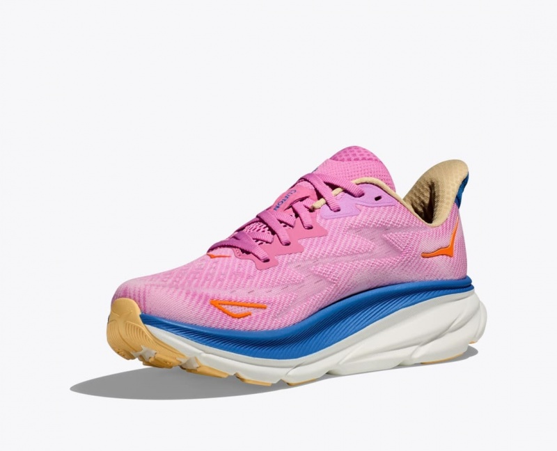 Chaussure Running HOKA Clifton 9 Femme Rose Bleu | 2450DRUML