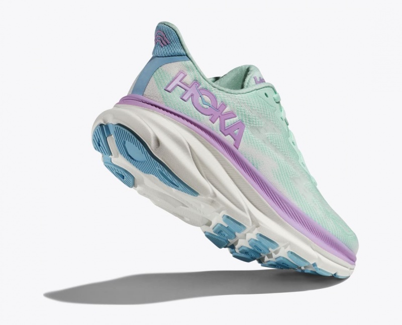 Chaussure Running HOKA Clifton 9 Femme Turquoise Violette | 8954FZARV