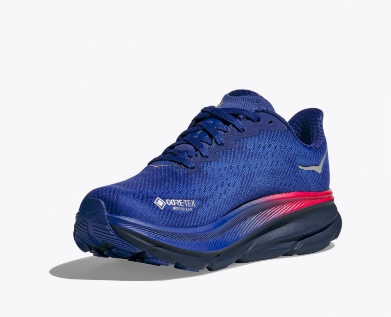 Chaussure Running HOKA Clifton 9 GTX Femme Bleu | 6078GEUWT