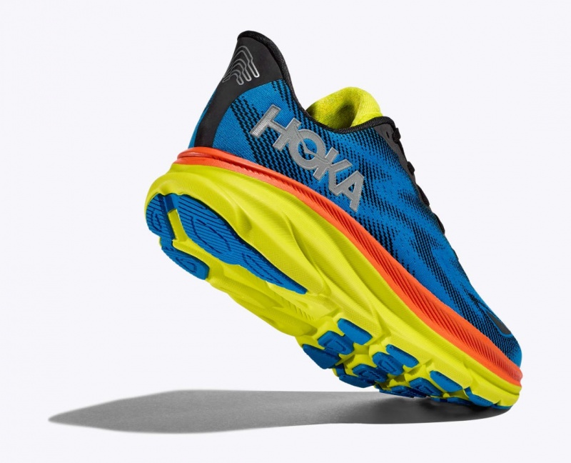 Chaussure Running HOKA Clifton 9 GTX Femme Bleu Noir Vert | 8967QPFMD