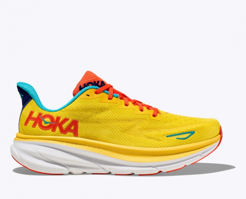 Chaussure Running HOKA Clifton 9 Homme Jaune | 5872YZWKF