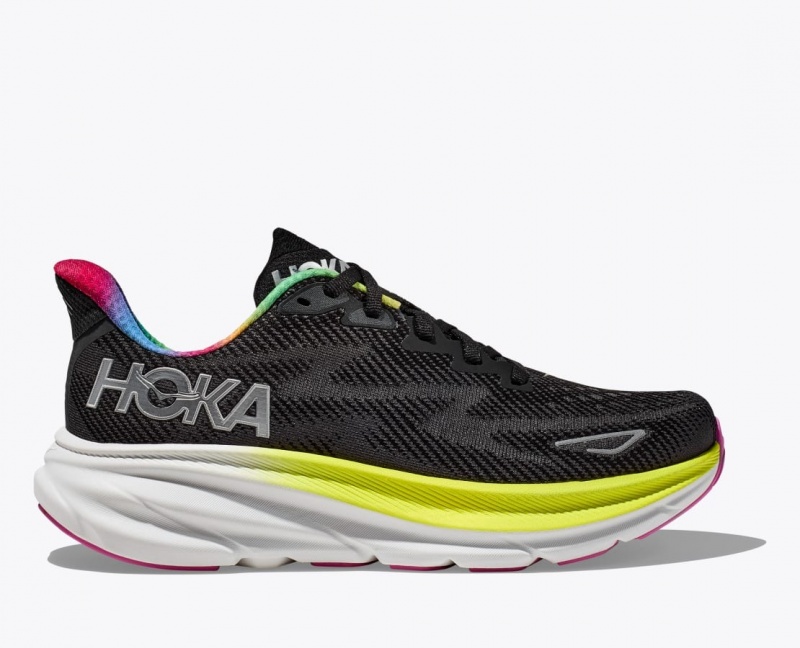 Chaussure Running HOKA Clifton 9 Homme Noir Vert Clair | 2605STGAN