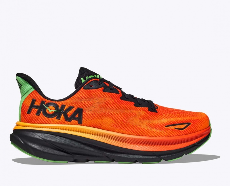 Chaussure Running HOKA Clifton 9 Homme Orange Foncé Noir | 2016CVZQK