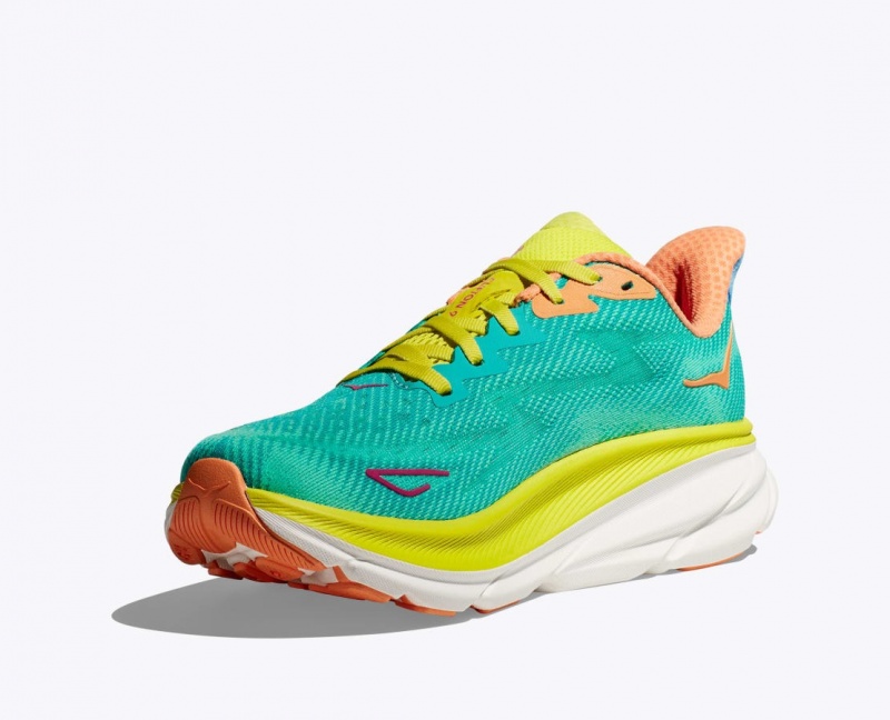 Chaussure Running HOKA Clifton 9 Homme Turquoise Foncé Vert | 4806TBMFV