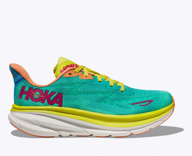 Chaussure Running HOKA Clifton 9 Homme Turquoise Foncé Vert | 4806TBMFV