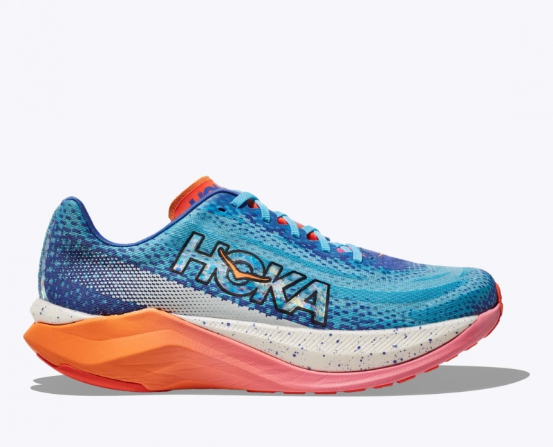 Chaussure Running HOKA IRONMAN Mach X Homme Bleu Blanche Corail | 9842AJGVQ