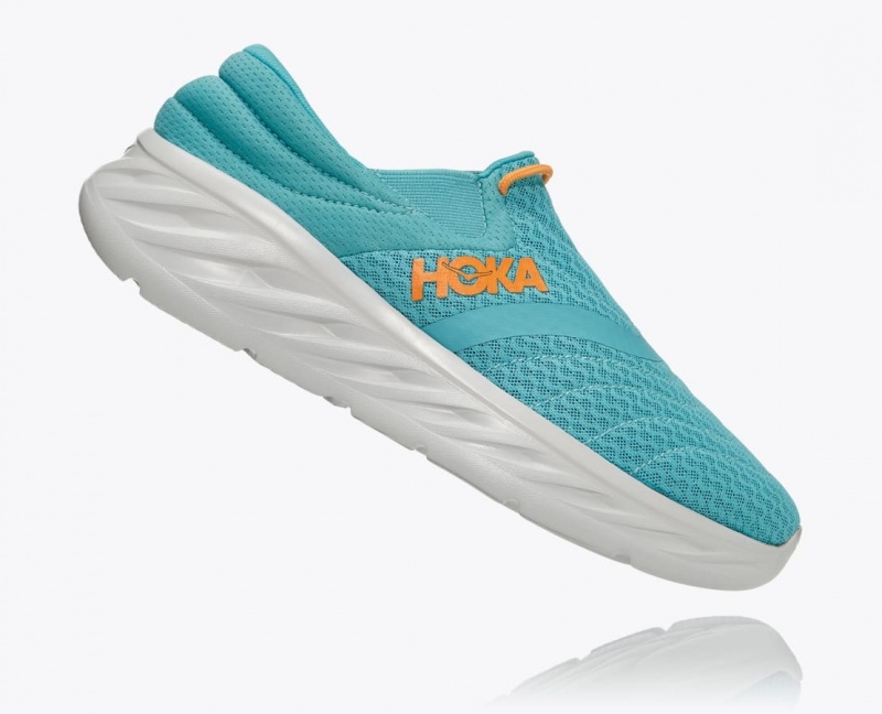 Chaussure Slip On HOKA Ora Recovery 2 Homme Turquoise Blanche | 7895TIJYN