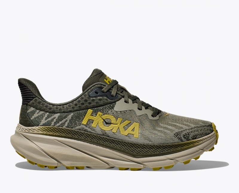 Chaussure Trail Running HOKA Challenger 7 Homme Vert Olive | 2387KAUBP