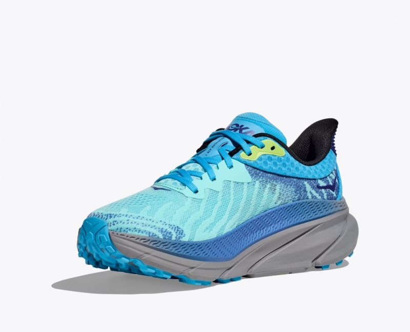 Chaussure Trail Running HOKA Challenger 7 Homme Turquoise Bleu | 0624KPENV