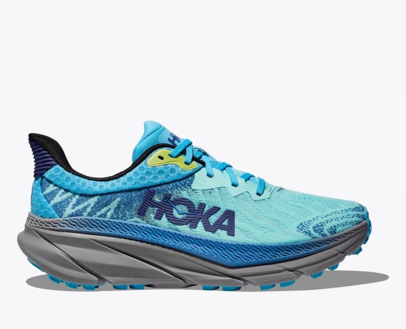 Chaussure Trail Running HOKA Challenger 7 Homme Turquoise Bleu | 0624KPENV