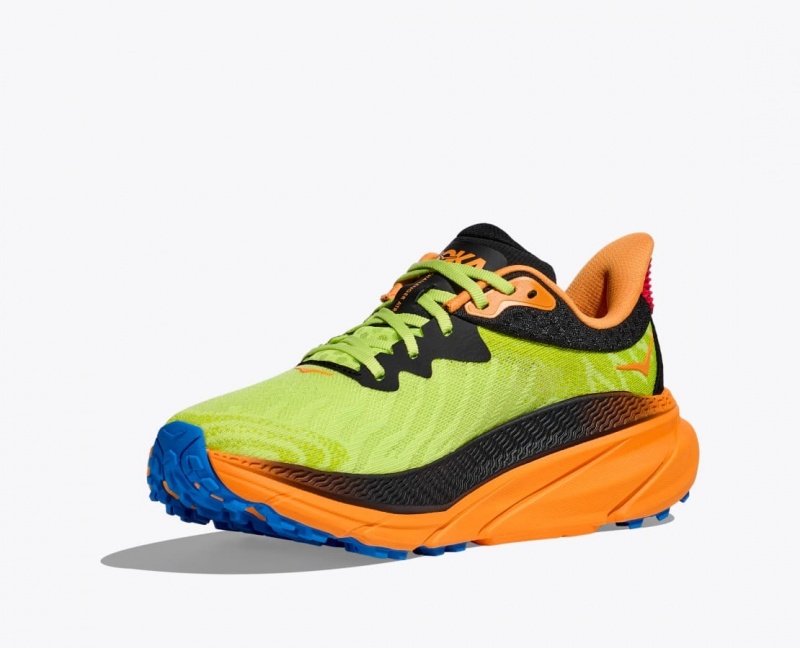 Chaussure Trail Running HOKA Challenger 7 Homme Vert Noir Orange | 5802ORDLM