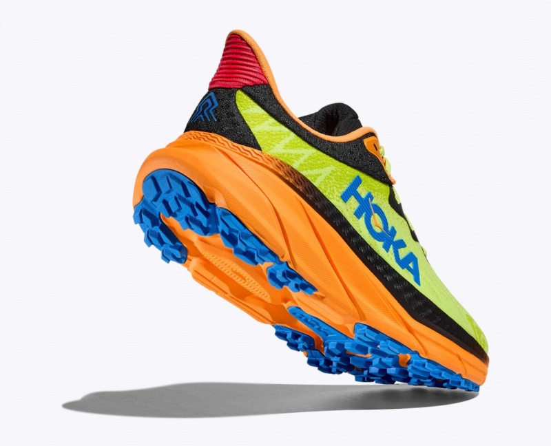 Chaussure Trail Running HOKA Challenger 7 Homme Vert Noir Orange | 5802ORDLM