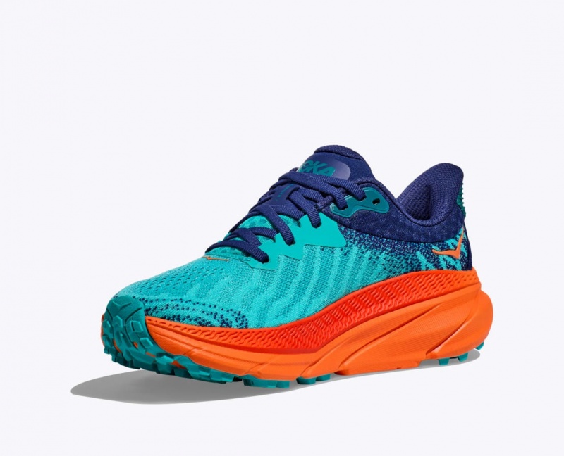 Chaussure Trail Running HOKA Challenger 7 Homme Turquoise Orange | 2508NRBQF