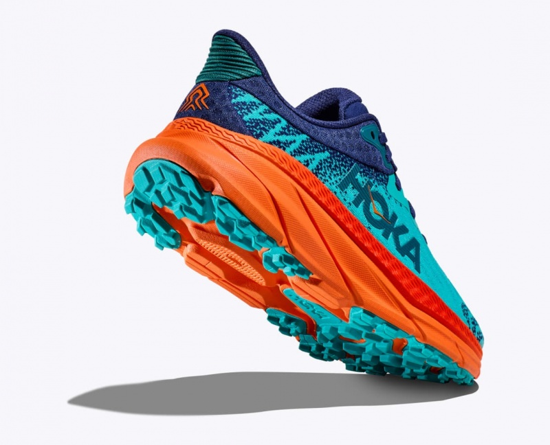 Chaussure Trail Running HOKA Challenger 7 Homme Turquoise Orange | 2508NRBQF