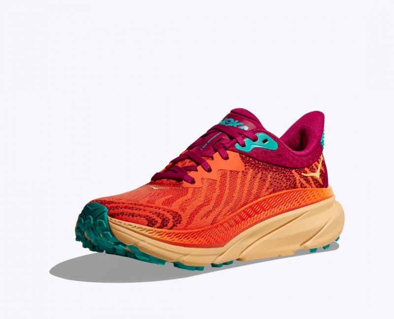 Chaussure Trail Running HOKA Challenger 7 Homme Orange Foncé Rouge | 7380IBOLY