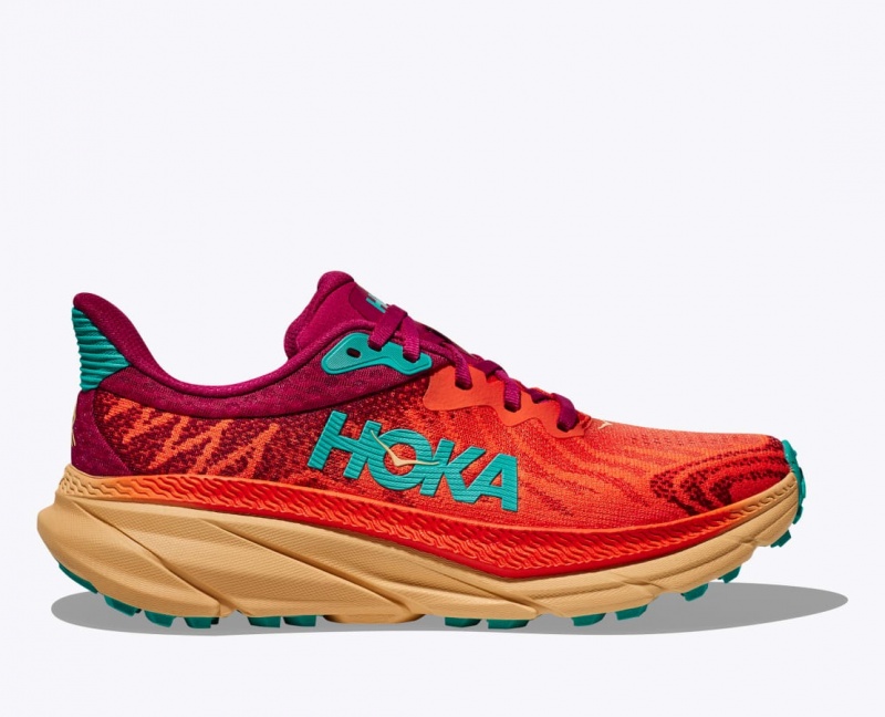 Chaussure Trail Running HOKA Challenger 7 Homme Orange Foncé Rouge | 7380IBOLY