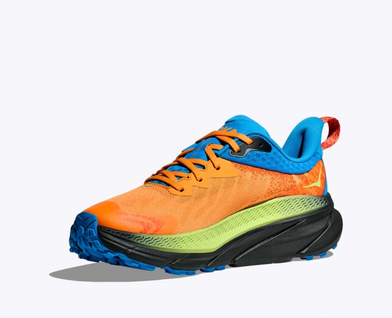 Chaussure Trail Running HOKA Challenger 7 GTX Homme Orange Vert Bleu | 5812RLOUE