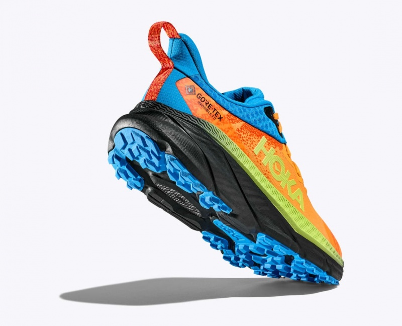 Chaussure Trail Running HOKA Challenger 7 GTX Homme Orange Vert Bleu | 5812RLOUE