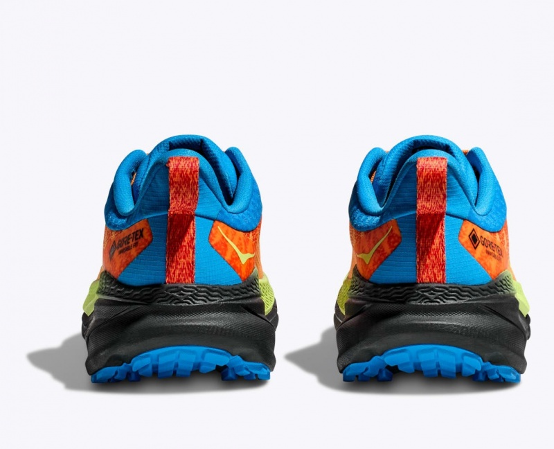 Chaussure Trail Running HOKA Challenger 7 GTX Homme Orange Vert Bleu | 5812RLOUE