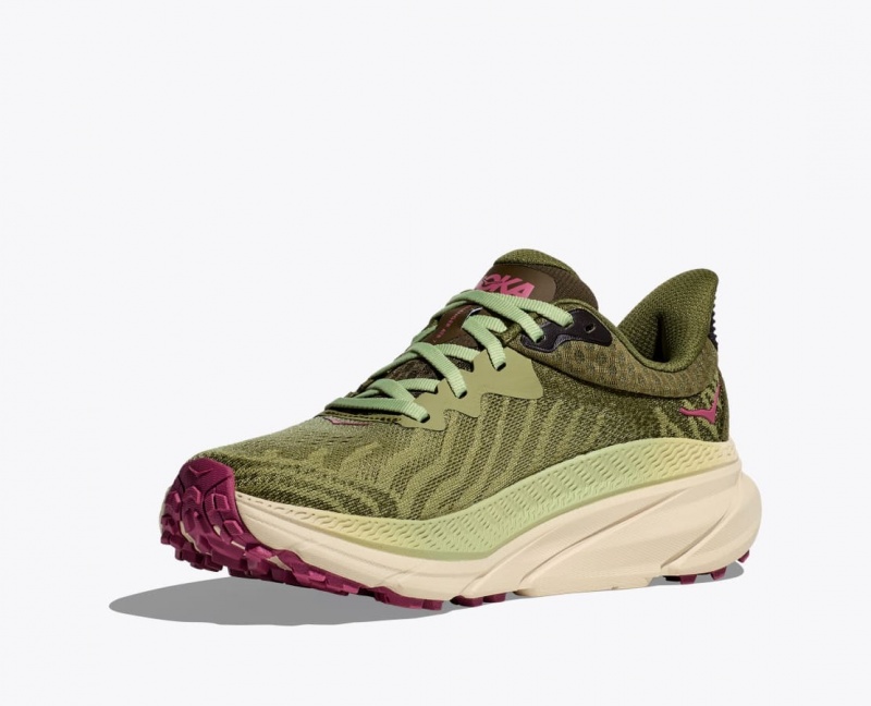 Chaussure Trail Running HOKA Challenger 7 Femme Vert Olive Vert | 1609VSMZT