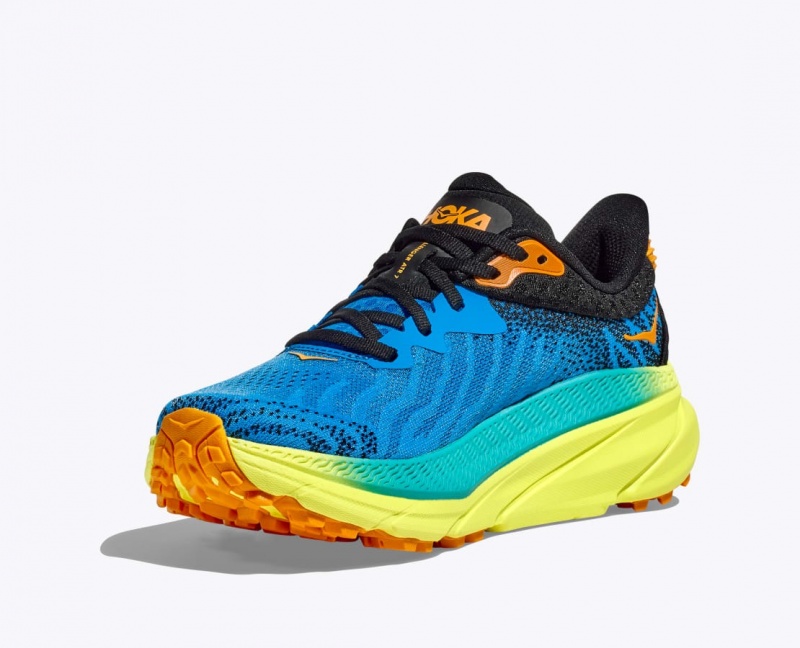 Chaussure Trail Running HOKA Challenger 7 Femme Bleu Noir | 1250TQEAM