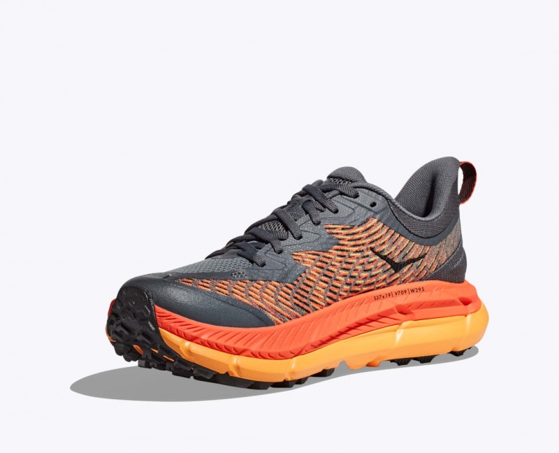 Chaussure Trail Running HOKA Mafate Speed 4 Homme Grise Foncé Orange | 9127KWDME