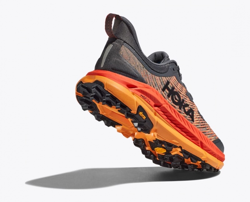 Chaussure Trail Running HOKA Mafate Speed 4 Homme Grise Foncé Orange | 9127KWDME