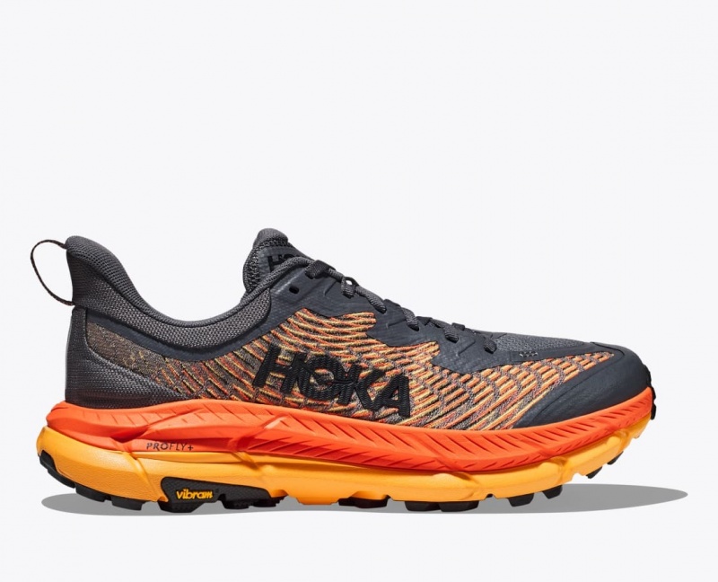 Chaussure Trail Running HOKA Mafate Speed 4 Homme Grise Foncé Orange | 9127KWDME