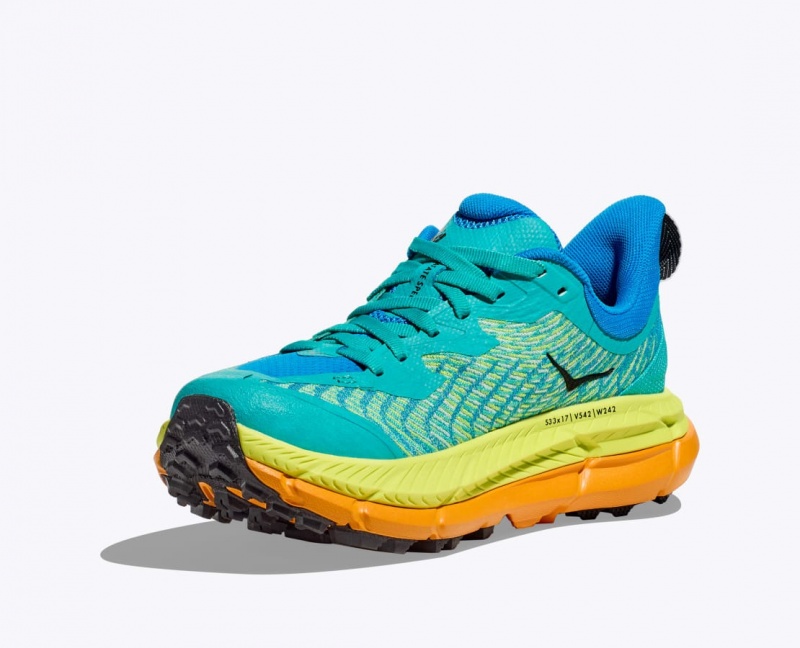 Chaussure Trail Running HOKA Mafate Speed 4 Homme Turquoise Vert Orange | 2104RUNLC