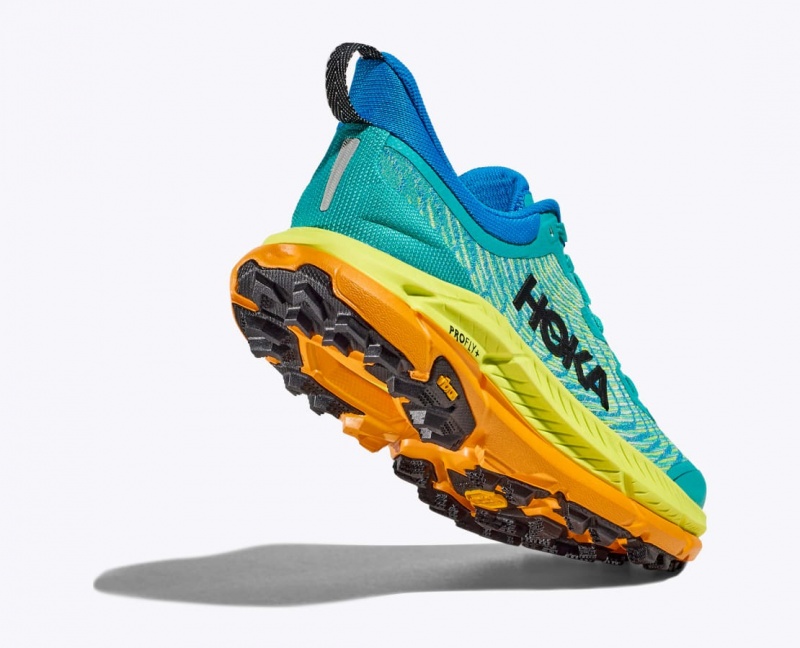 Chaussure Trail Running HOKA Mafate Speed 4 Homme Turquoise Vert Orange | 2104RUNLC