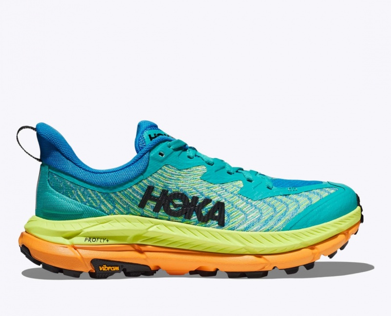 Chaussure Trail Running HOKA Mafate Speed 4 Homme Turquoise Vert Orange | 2104RUNLC