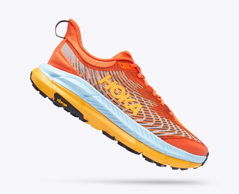 Chaussure Trail Running HOKA Mafate Speed 4 Homme Corail Bleu Clair Orange | 9624VCAXB