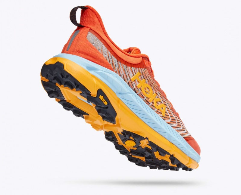 Chaussure Trail Running HOKA Mafate Speed 4 Homme Corail Bleu Clair Orange | 9624VCAXB