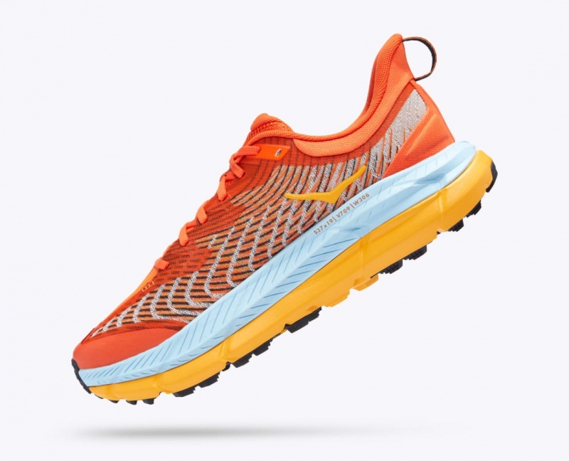 Chaussure Trail Running HOKA Mafate Speed 4 Homme Corail Bleu Clair Orange | 9624VCAXB