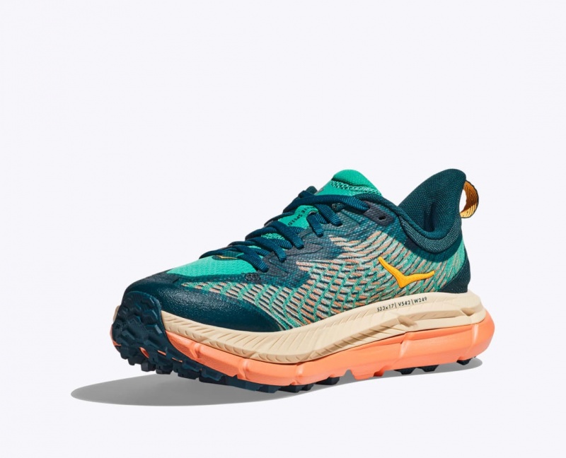 Chaussure Trail Running HOKA Mafate Speed 4 Femme Turquoise Foncé Orange | 9082FMPXB