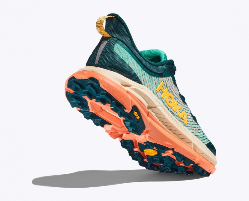 Chaussure Trail Running HOKA Mafate Speed 4 Femme Turquoise Foncé Orange | 9082FMPXB