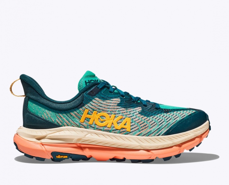 Chaussure Trail Running HOKA Mafate Speed 4 Femme Turquoise Foncé Orange | 9082FMPXB