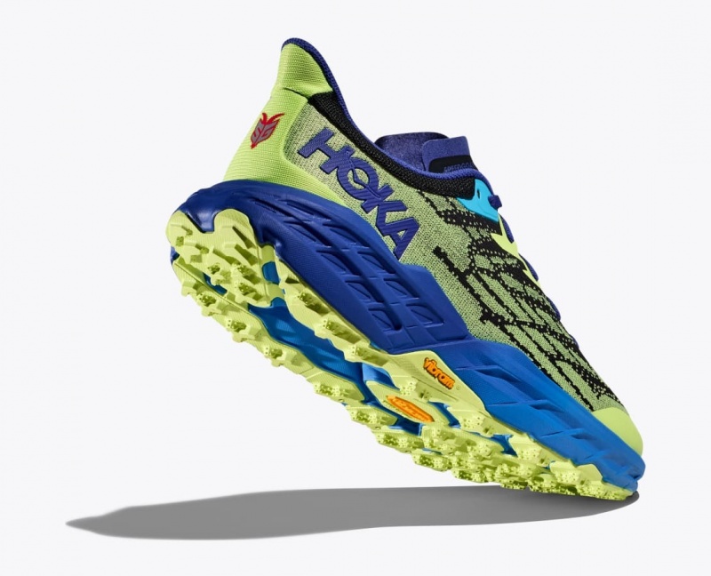 Chaussure Trail Running HOKA Speedgoat 5 Homme Vert Noir Bleu | 4962GZLHP