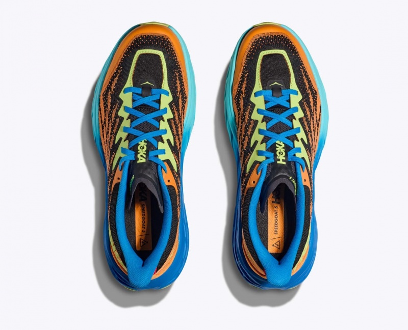 Chaussure Trail Running HOKA Speedgoat 5 Homme Orange Noir Bleu | 7160ZGXNR