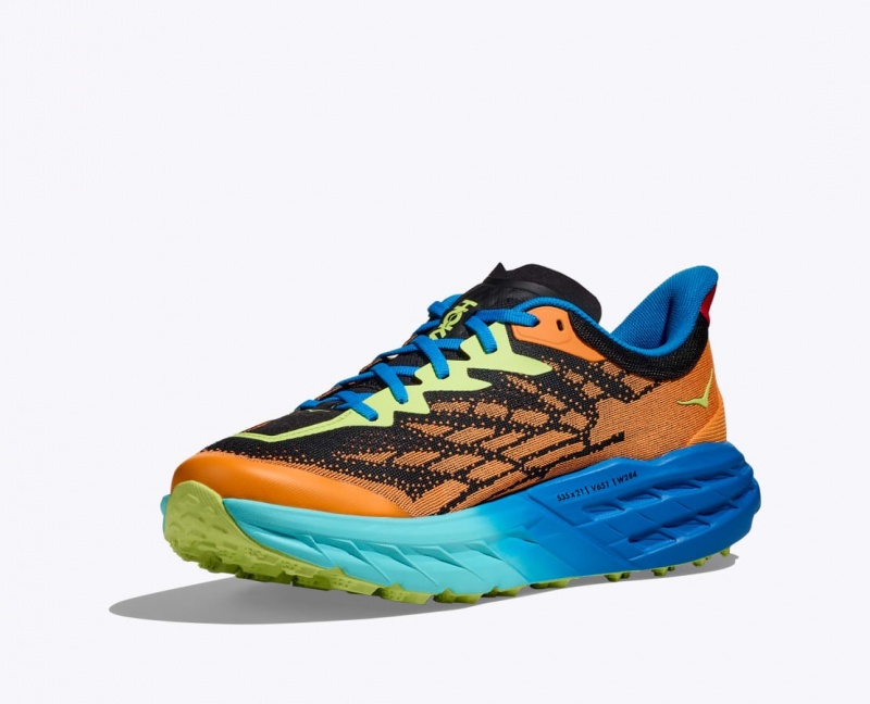 Chaussure Trail Running HOKA Speedgoat 5 Homme Orange Noir Bleu | 7160ZGXNR