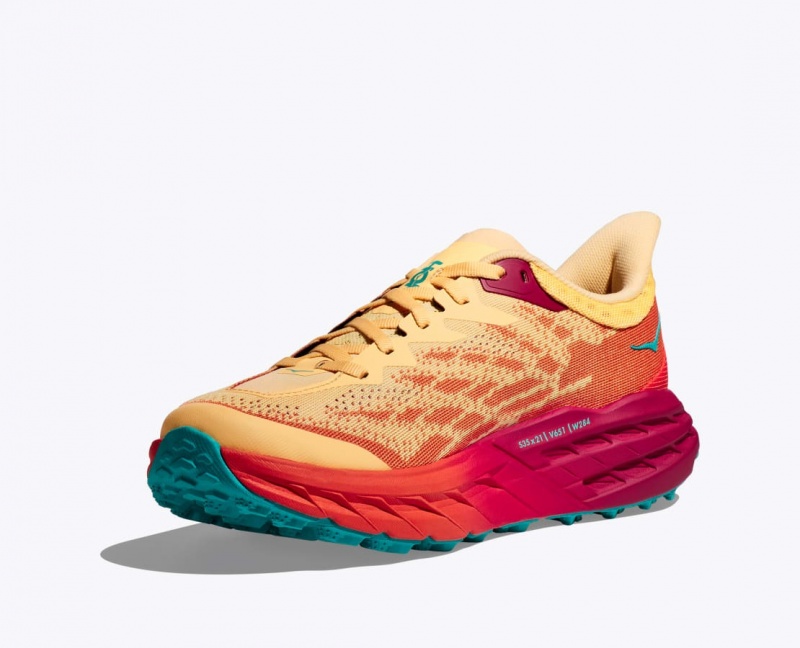 Chaussure Trail Running HOKA Speedgoat 5 Homme Orange Clair Rouge | 5421YACFN