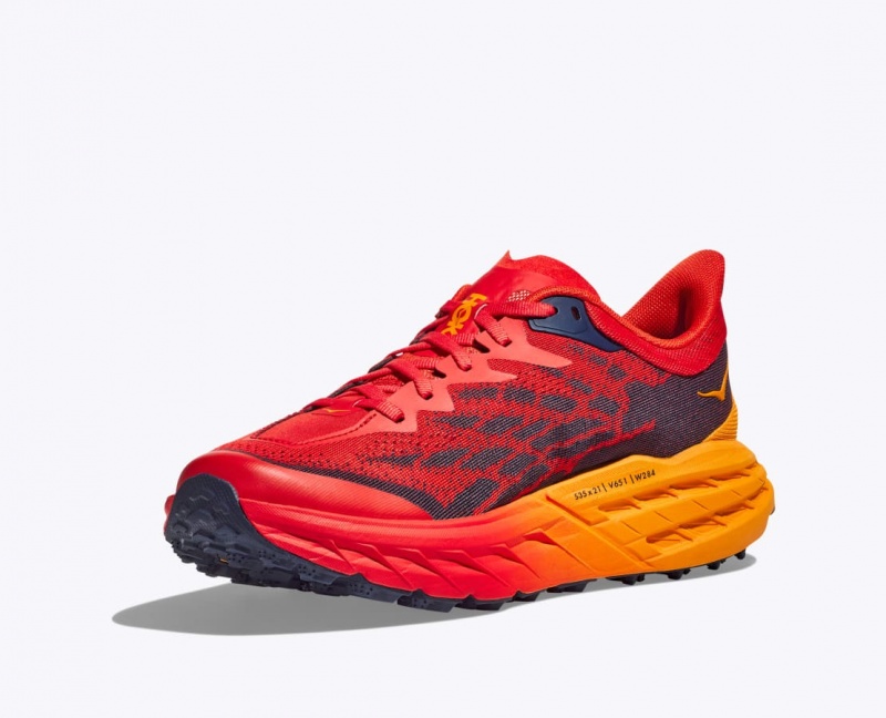 Chaussure Trail Running HOKA Speedgoat 5 Homme Rouge Marron Foncé | 2319KNFXH