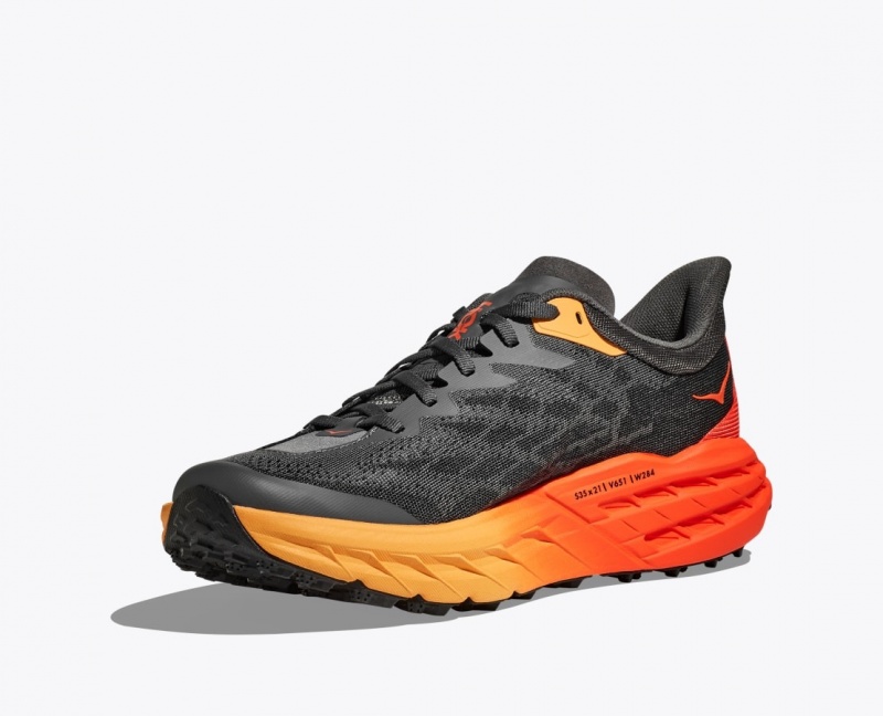 Chaussure Trail Running HOKA Speedgoat 5 Homme Noir Orange Rouge | 4860HWEAR