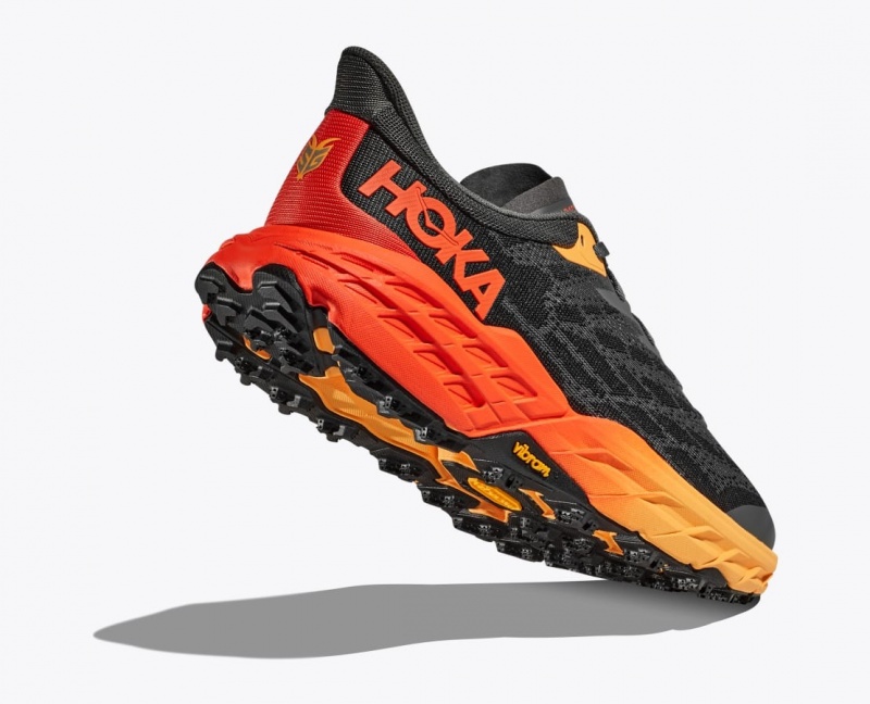 Chaussure Trail Running HOKA Speedgoat 5 Homme Noir Orange Rouge | 4860HWEAR