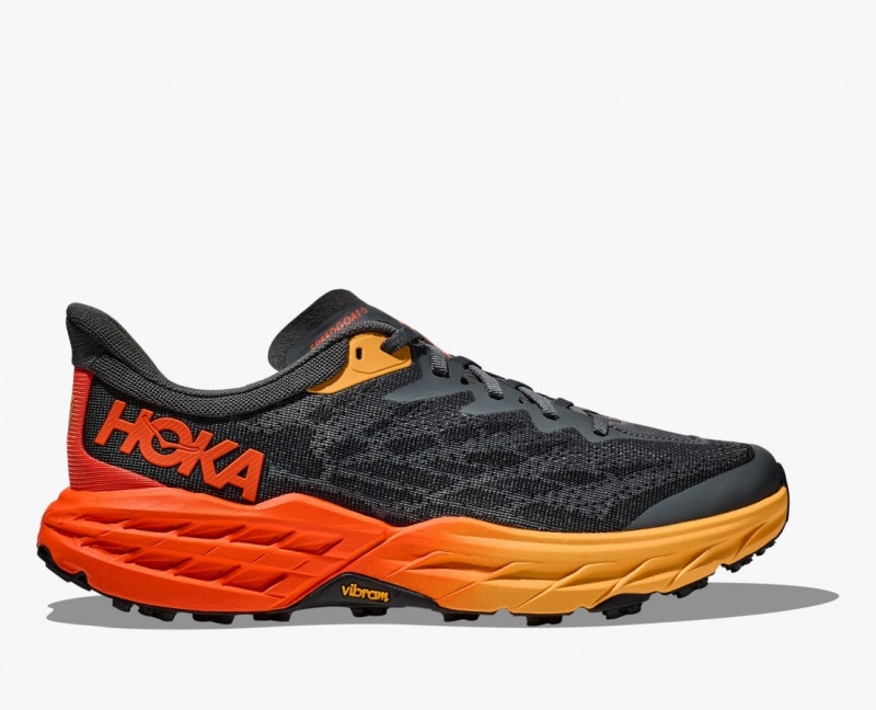 Chaussure Trail Running HOKA Speedgoat 5 Homme Noir Orange Rouge | 4860HWEAR