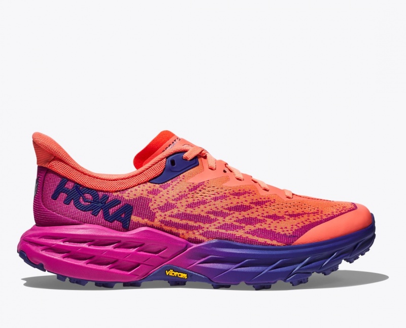 Chaussure Trail Running HOKA Speedgoat 5 Femme Orange Fushia | 5168RNWUB